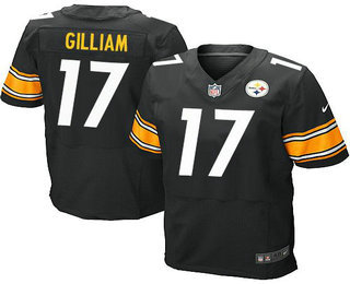 Men's Pittsburgh Steelers #17 Joe Gilliam Black Team Color NFL Nike Elite Jersey