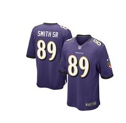 Nike Baltimore Ravens #89 Steve Smith Sr Purple Game Jersey