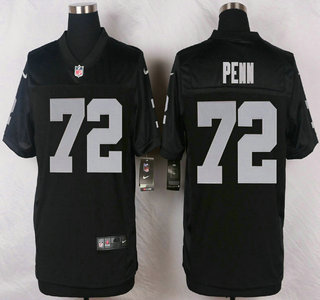 Oakland Raiders #72 Donald Penn Nike Black Elite Jersey