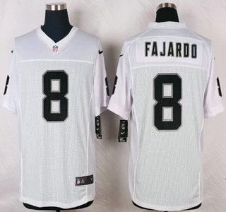 Oakland Raiders #8 Cody Fajardo Nike White Elite Jersey