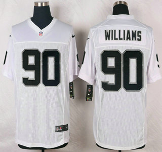 Oakland Raiders #90 Dan Williams Nike White Elite Jersey