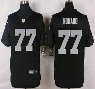 Oakland Raiders #77 Austin Howard Nike Black Elite Jersey