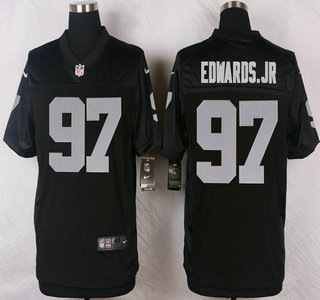 Oakland Raiders #97 Mario Edwards Jr Nike Black Elite Jersey