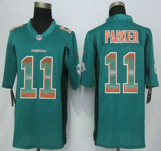 Miami Dolphins #11 DeVante Parker Aqua Green Strobe 2015 NFL Nike Fashion Jersey