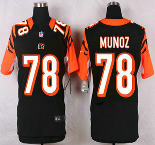 Cincinnati Bengals #78 78 Anthony Munoz Black Team Color NFL Nike Elite Jersey