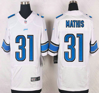 Detroit Lions #31 Rashean Mathis White Road NFL Nike Elite Jersey