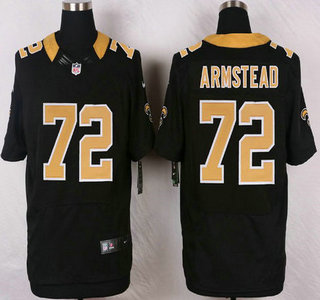 New Orleans Saints #72 Terron Armstead Black Team Color NFL Nike Elite Jersey