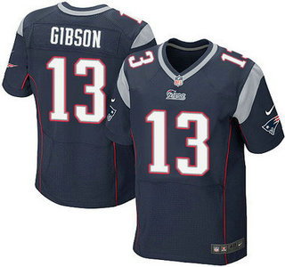 New England Patriots #13 Brandon Gibson Navy Blue Team Color NFL Nike Elite Jersey