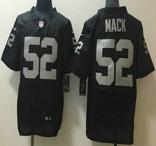 Men's Oakland Raiders #52 Khalil Mack Black Team Color 2015 NFL Nike Elite Jersey