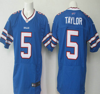 Men's Buffalo Bills #5 Tyrod Taylor Royal Blue Team Color NFL Nike Elite Jersey