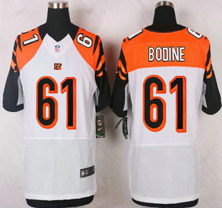 Men's Cincinnati Bengals #61 Russell Bodine White Road NFL Nike Elite Jersey