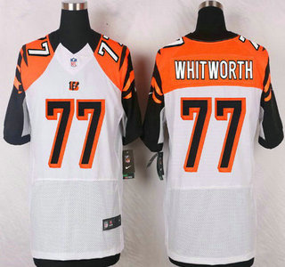 Men's Cincinnati Bengals #77 Andrew Whitworth White Road NFL Nike Elite Jersey