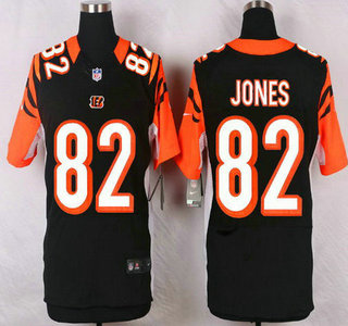 Men's Cincinnati Bengals #82 Marvin Jones Black Team Color NFL Nike Elite Jersey