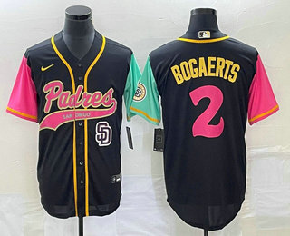 Men's San Diego Padres #2 Xander Bogaerts Black NEW 2023 City Connect Cool Base Stitched Jersey 1