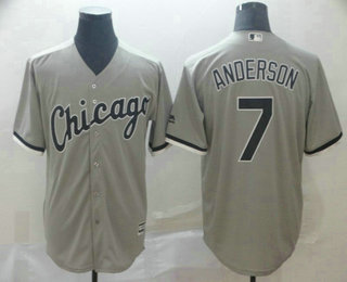 Men's Chicago White Sox #7 Tim Anderson Gray Stitched MLB Cool Base Jersey