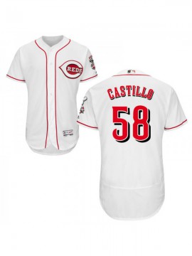 Men's Cincinnati Reds #58 Authentic White Home Flex Base Jersey