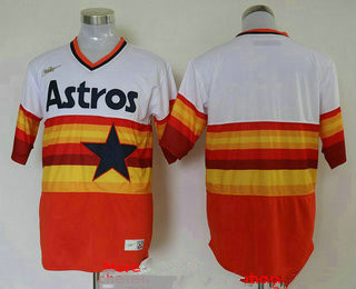 Men's Houston Astros Blank Orange Rainbow Cooperstown Stitched MLB Cool Base Nike Jersey