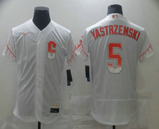 Men's San Francisco Giants #5 Mike Yastrzemski White 2021 City Connect Stitched MLB Flex Base Nike Jersey