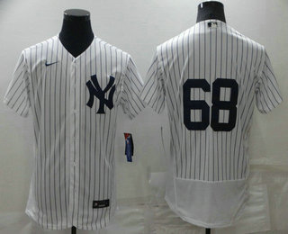 Men's New York Yankees #68 Dellin Betances White Home No Name Stitched MLB Flex Base Nike Jersey