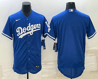 Men's Los Angeles Dodgers Blank Blue Flex Base Stitched Baseball Jersey