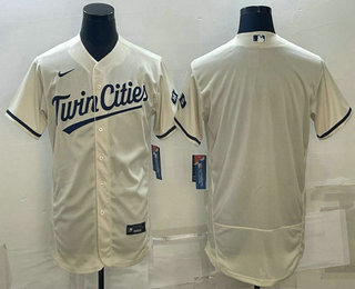 Men's Minnesota Twins Blank Cream 2022 City Connect Flex Base Stitched Jersey