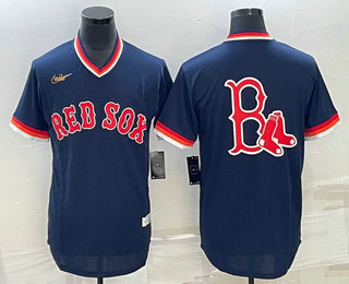 Men's Boston Red Sox Big Logo Cooperstown Collection Cool Base Stitched Nike Jersey