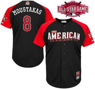 American League Kansas City Royals #8 Mike Moustakas 2015 MLB All-Star Black Jersey