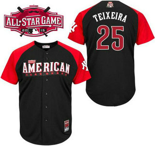 American League New York Yankees #25 Mark Teixeira Black 2015 All-Star Game Player Jersey