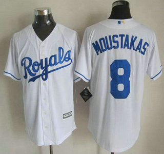 Kansas City Royals #8 Mike Moustakas 2015 White Jersey