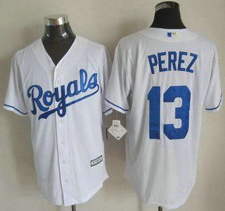 Kansas City Royals #13 Salvador Perez 2015 White Jersey