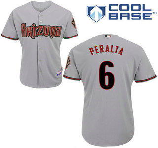 Men's Arizona Diamondbacks #6 David Peralta Away Gray MLB Cool Base Jersey