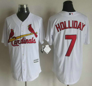 Men's St. Louis Cardinals #7 Matt Holliday Home White 2015 MLB Cool Base Jersey