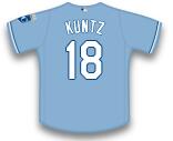 Men's Kansas City Royals Coach #18 Rusty Kuntz Light Blue Baseball Majestic Jersey