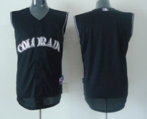 Colorado Rockies Blank Black Sleeveless Jersey